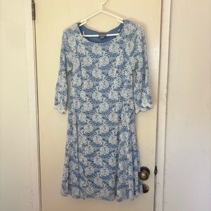 Rabbit Rabbit Rabbit Floral Lace Dress - Blue and White